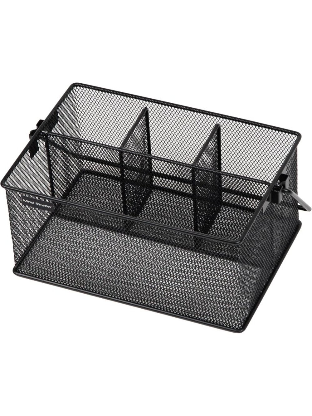 New Multi-Purpose Metal Mesh Storage Caddy 4 Compartments Handle Black - Picture 3 of 6